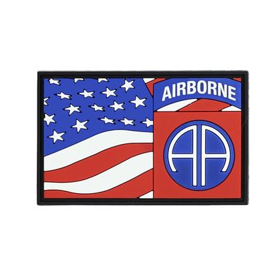 Patch 3D velcro PVC 82nd AIRBORNE with US flag