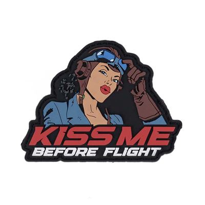 Velcro Patch 3D KISS ME BEFORE FLIGHT