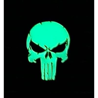 Velcro Patch 3D PUNISH SKULL GLOW IN THE DARK