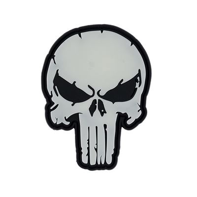 Velcro Patch 3D PUNISH SKULL GLOW IN THE DARK