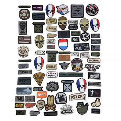Bag assorted PVC patches 75 pcs velcro
