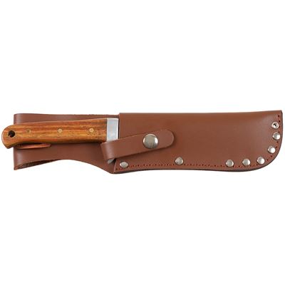 BW knife with a fixed blade wood. Case leather handle