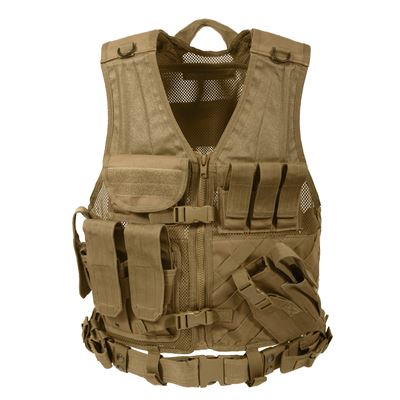 CROSS DRAW Vest Tactical COYOTE BROWN oversized