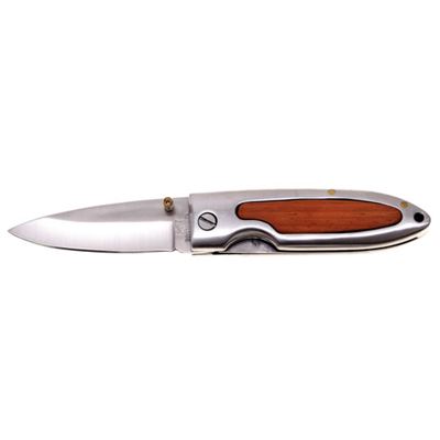 Folding knife wood handle 16 cm BROWN
