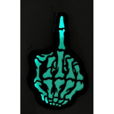 Patch SKULL FINGER velcro GLOW IN THE DARK