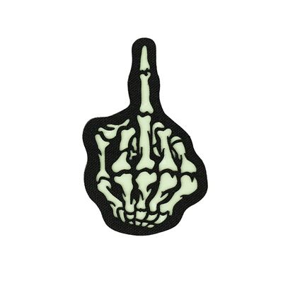 Patch SKULL FINGER velcro GLOW IN THE DARK