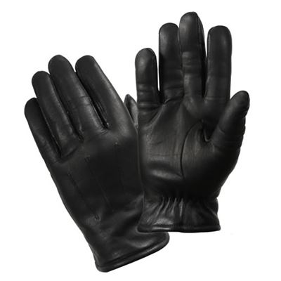 Gloves BLACK LEATHER POLICE Thermoblock