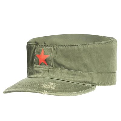 Hat with red star VINTAGE OLIVE ROTHCO 4518 2