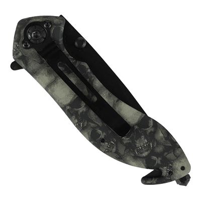 SKULL knife with clip black tanto blade serrated blade 101INC 016939CA 4