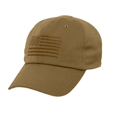 Tactical Operator Cap With US Flag COYOTE BROWN