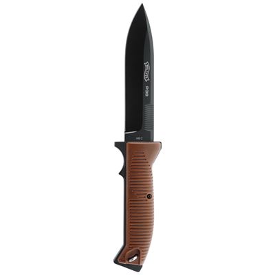 Knife Walther P38 leather sheath BLACK blade