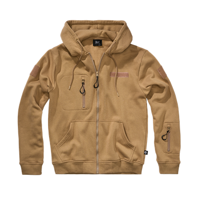 Tactical zip-up hooded sweatshirt – Tactical Sweat Jacket COYOTE