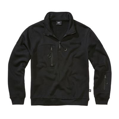 Tactical ¾-zip hoodie by Tactical Sweat Troyer – BLACK
