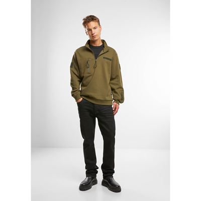 Tactical ¾-zip hoodie with Tactical Sweat Troyer GREEN BRANDIT 5034-15001 2