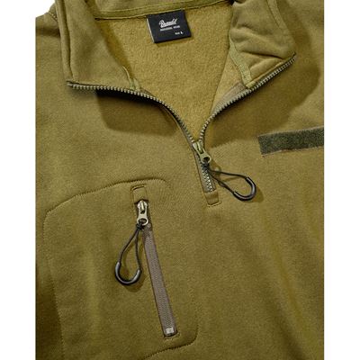 Tactical ¾-zip hoodie with Tactical Sweat Troyer GREEN BRANDIT 5034-15001 4
