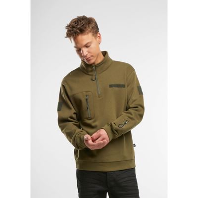 Tactical ¾-zip hoodie with Tactical Sweat Troyer GREEN BRANDIT 5034-15001 3