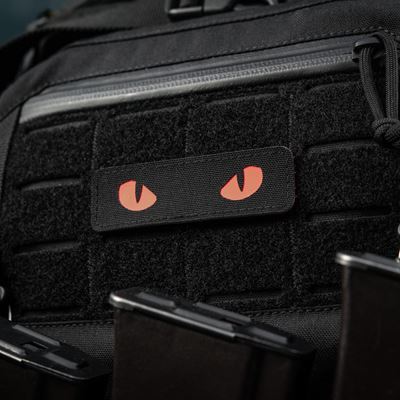 CAT EYES velcro patch BLACK-RED GLOW IN THE DARK