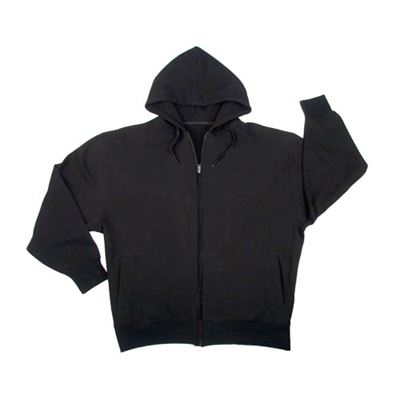 Zipper Hoodie Vintage BLACK