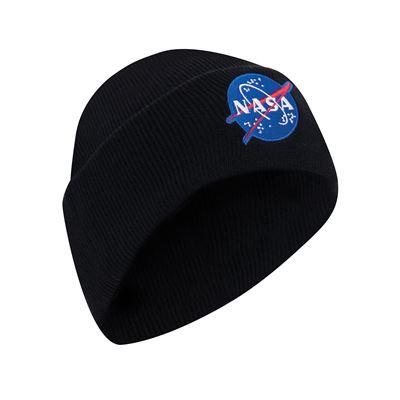 Deluxe NASA Logo Embroidered Watch Cap - Black BLACK