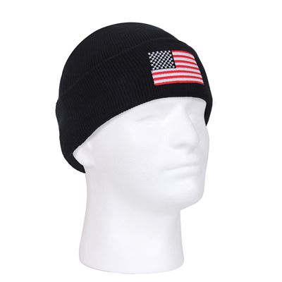 CAP US Flag Embroidered Watch BLACK