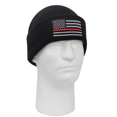 Deluxe Thin Red Line Watch Cap BLACK