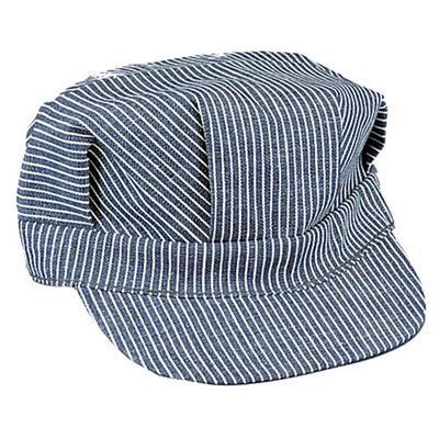 Beanie with peak ENGINEER white with blue stripes