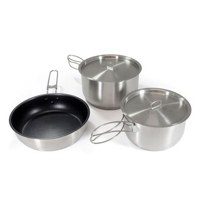 Outdoor cookware – five-piece Stainless Steel Cooking Set ‘Non-Stick’ Origin Outdoors 557402 3