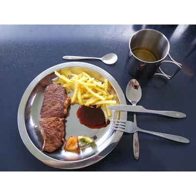 Shallow 18/8 polished stainless steel plate 23.5 cm basic NATURE 562100 2