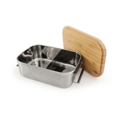 Stainless steel food box with cutting board Lunchbox Bamboo-Clip Origin Outdoors 562104 2