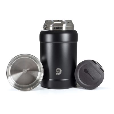 Food Container OUTDOOR with Spoon BLACk