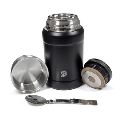 Food Container OUTDOOR with Spoon BLACk