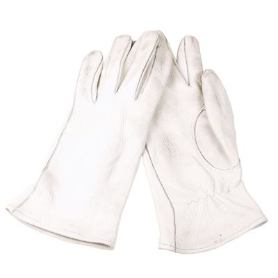 BW WHITE leather gloves, used