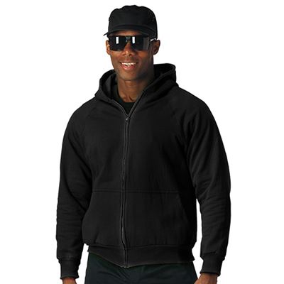 Hooded sweatshirt with zipper BLACK THERMAL