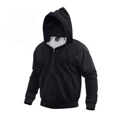 Hooded sweatshirt with zipper BLACK THERMAL