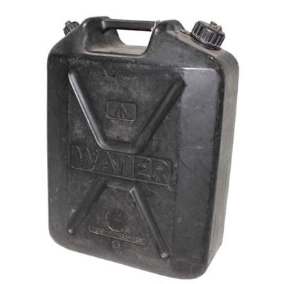 BRITISH jerrycan of water 20 L plastic used BLACK