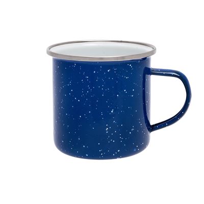 Enamel mug 360 ml with a wide rim BLUE