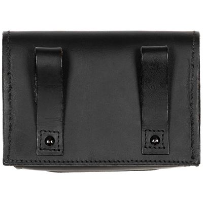 ITALIAN Leather Belt Pouch BLACK