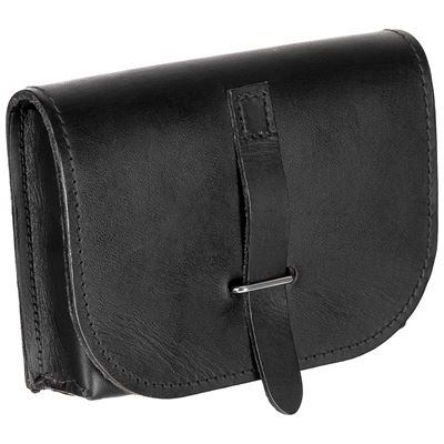 ITALIAN Leather Belt Pouch BLACK