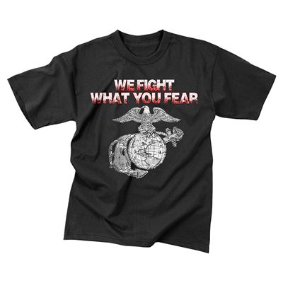 Rothco Vintage We Fight What You Fear Globe & Anchor T-Shirt BLACK
