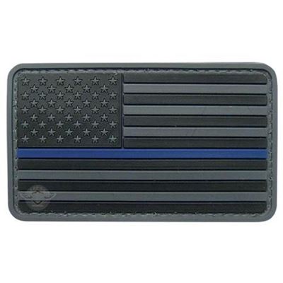U.S. Flag Patch BLACK with BLUE stripe