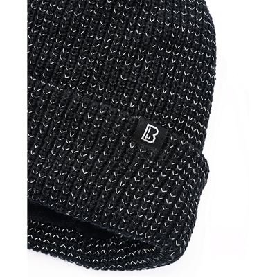 Knitted REFLECTION beanie BLACK BRANDIT 7028-11002 2