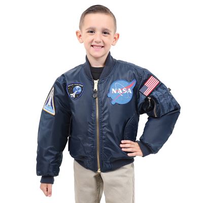 Kids NASA MA-1 Flight Jacket NAVY BLUE