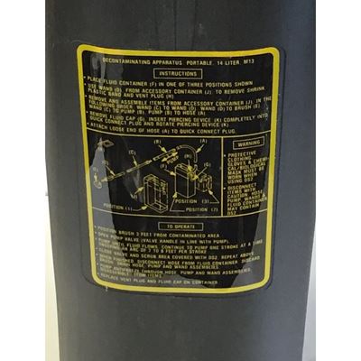 U.S. 14 Liter M13 Portable Decontaminating Container US Army 70CA298BK 2