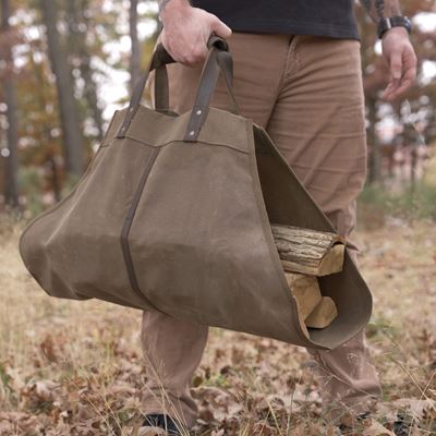 Backwoods Waxed Canvas Log Carrier EARTH BROWN