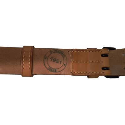 French double-breasted belt M51 leather BROWN