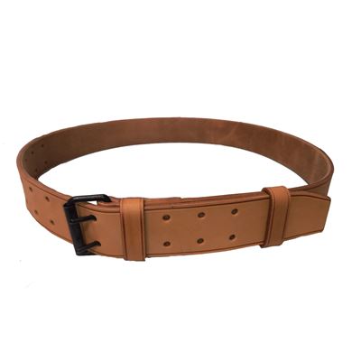 French double-breasted belt M51 leather BROWN