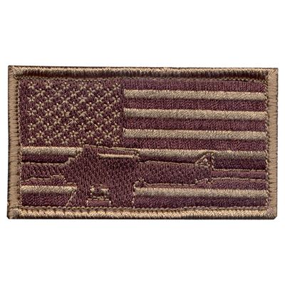 Velcro patch US flag with rifle