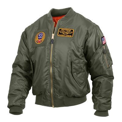 Jacket with patches MA1 FLIGHT SAGE GREEN