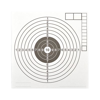 Target with white bull´s eye for air rifle 140x150 mm