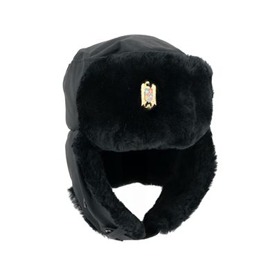Romanian earflap hat with BLACK emblem, used